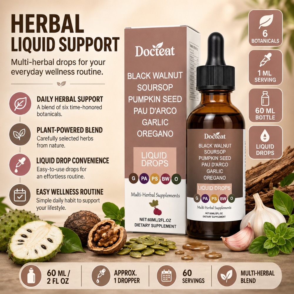 Herbal Wellness Liquid - Docteat Siyah Ceviz Ekşi Ananas Sıvı