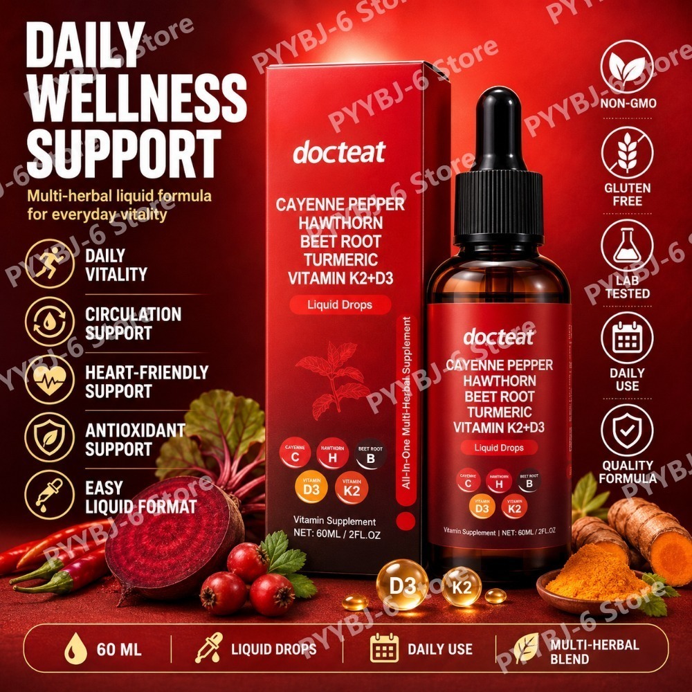 Herbal Wellness Liquid - Cayenne Biberi Sıvı Damlaları, Alıç, Pancar